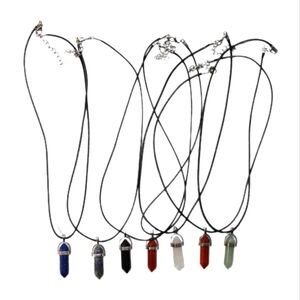 Hexagon Crystal Pendant Necklace Set